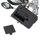 5 LED Auxiliary Clip Magnifier AC/DC Interchangeable with Soldering Stand & Two Magnifier(Silver)