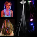 Cool Color Change Flashing Braid Luminous Pigtail Hair Clips LED Light Fiber for KTV / Bars / Clubs / Christmas Activities (Random Color Delivery)(Transparent)