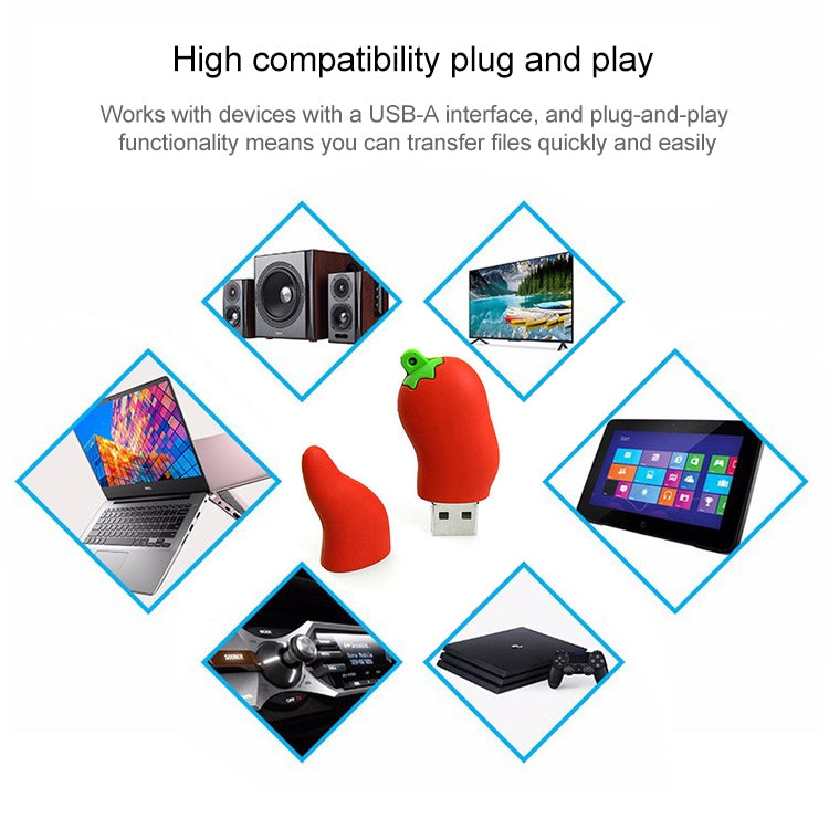 Hot Pepper Shape 16GB USB Flash Disk(Red)