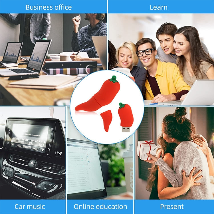 Hot Pepper Shape 16GB USB Flash Disk(Red)