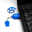 4GB Bear Paw Shaped Silicone USB 2.0 Flash Disk with Anti Dust Cup(Blue)