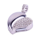 Silver Heart Shaped Diamond Jewelry USB Flash Disk, Special for Valentines Day Gifts (2GB)