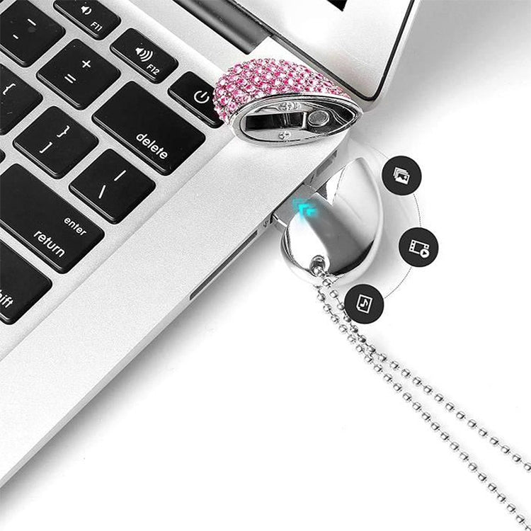 Heart Shaped Diamond Jewelry USB Flash Disk, Special for Valentines Day Gifts (16GB)(Pink)