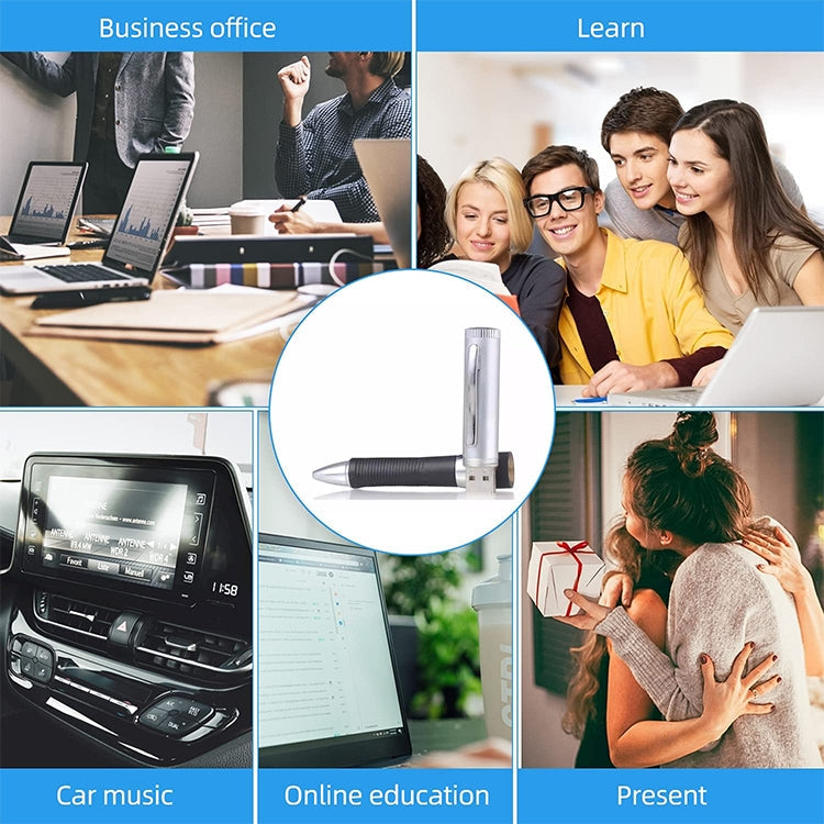 2 in 1 Pen Style USB Flash Disk, Black (8GB)