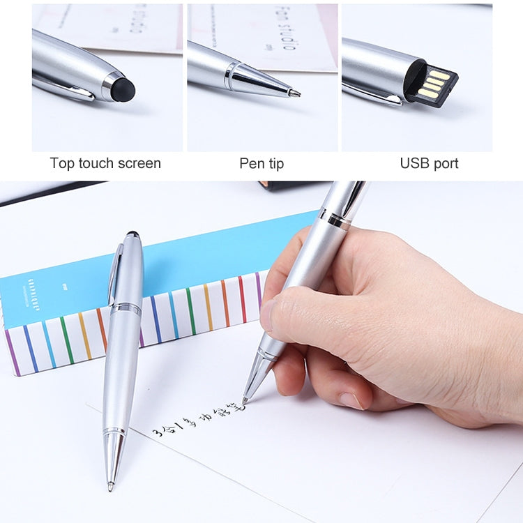 2 in 1 Pen Style USB Flash Disk, Silver (16GB)