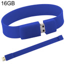 16GB Silicon Bracelets USB 2.0 Flash Disk(Dark Blue)