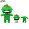 Cartoon Style Silicone USB2.0 Flash disk, Special for All Kinds of Festival Day Gifts, Green (4GB)