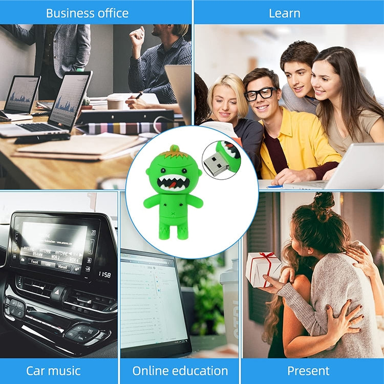 Cartoon Style Silicone USB2.0 Flash disk, Special for All Kinds of Festival Day Gifts, Green (4GB)