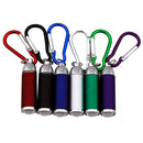 Mini LED Variable Focus Flashlight Torch, with Carabiner Keychain Buckle (Random Color Delivery)