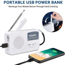 Multi-function Portable Solar / Cranked Dynamo Power LED Flashlight with AM/FM Radio & Mobile Phone Charger