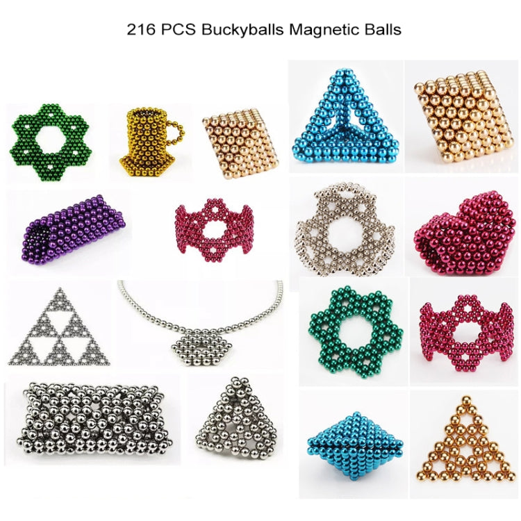 216 PCS Buckyballs Magnetic Balls / Magic Puzzle Magnet Balls(Gold)