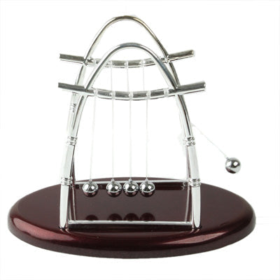 12mm Newton is Cradle Balance Ball Physics Science Fun Desk Toy(Silver)