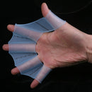 Silicone Swimming Web Fins Hand Flippers Training Gloves, M(Green)