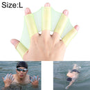 Silicone Swimming Web Fins Hand Flippers Training Gloves, L(Green)