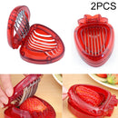 2 PCS Kitchen Tool Plastic Strawberry Slicer Fruit Knife with Stainless Steel Blade(Red)