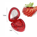 2 PCS Kitchen Tool Plastic Strawberry Slicer Fruit Knife with Stainless Steel Blade(Red)