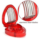 2 PCS Kitchen Tool Plastic Strawberry Slicer Fruit Knife with Stainless Steel Blade(Red)
