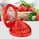 2 PCS Kitchen Tool Plastic Strawberry Slicer Fruit Knife with Stainless Steel Blade(Red)