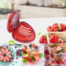 2 PCS Kitchen Tool Plastic Strawberry Slicer Fruit Knife with Stainless Steel Blade(Red)