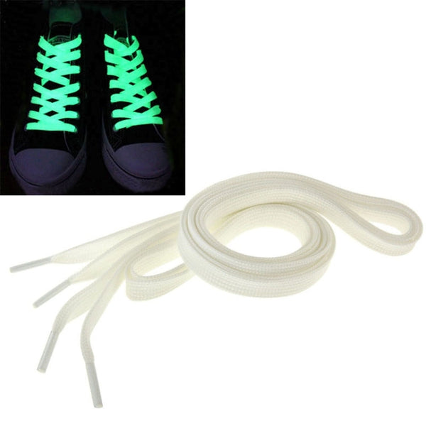 2 PCS Fashion Sports Fluorescent Color Flat Shoelaces(White)