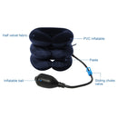Inflatable Air Cervical Neck Traction Device Soft Head Back Shoulder Neck Ache Massager Headache Pain Relief Relaxation Brace(Dark Blue)