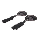 3 Sets Heart Style Sequin Women Tassels Nipple Sticker Pasties(Black)