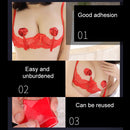 3 Sets Heart Style Sequin Women Tassels Nipple Sticker Pasties(Red)