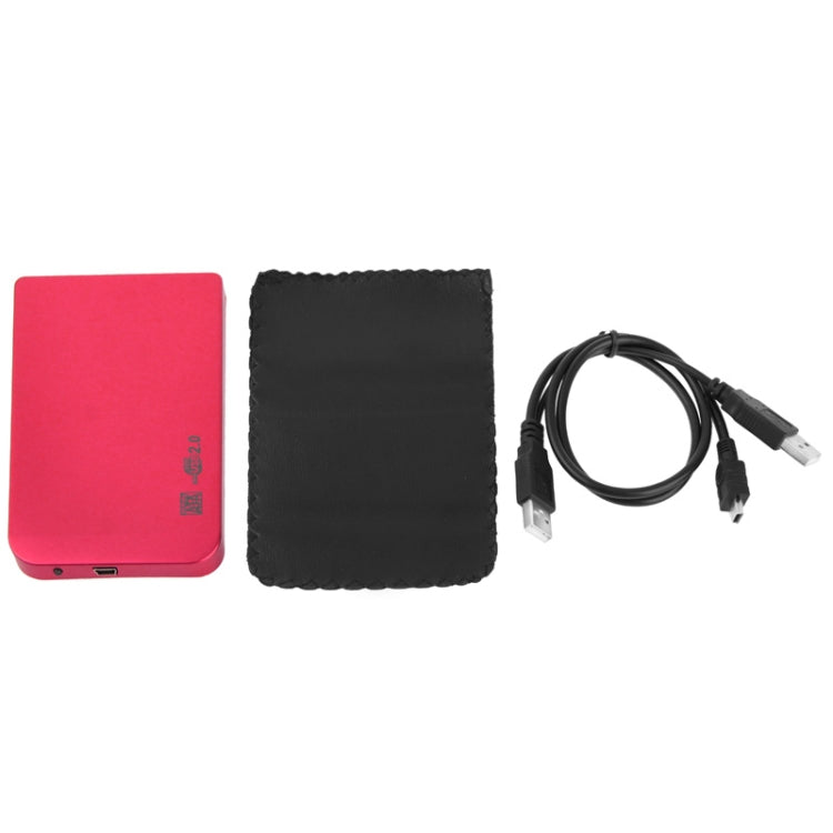 2.5 inch SATA HDD External Case, Size: 126mm x 75mm x 13mm (Red)