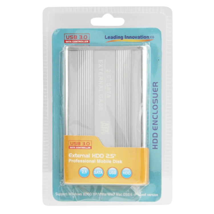 High Speed 2.5 inch HDD SATA External Case, Support USB 3.0(Silver)
