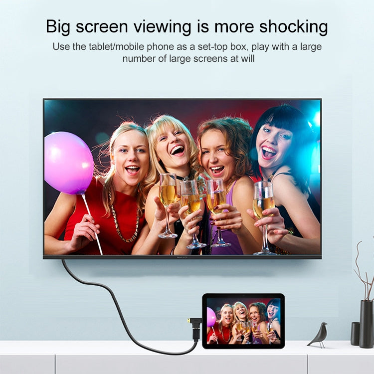 3 in 1 HDMI Female to Mini HDMI Male + Micro HDMI Male Adapter(Black)