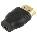 Gold Plated HDMI 19 Pin Male to Micro HDMI Female Adapter(Black)