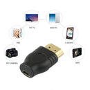 Gold Plated HDMI 19 Pin Male to Micro HDMI Female Adapter(Black)