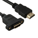 30cm HDMI (Type-A) Male to HDMI (Type-A) Female Adapter Cable with 2 Screw Holes