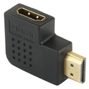 Gold Plated HDMI 19 Pin Male to HDMI 19 Pin Female Adapter with 90 Degree Angle(Black)