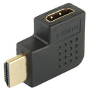 Gold Plated HDMI 19 Pin Male to HDMI 19 Pin Female Adapter with 90 Degree Angle(Black)