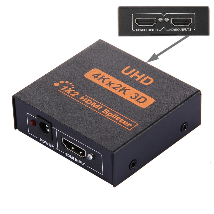 FY1409E Mini V1.3 UHD 4K x 2K 3D 1 x 2 HDMI Splitter(Black)