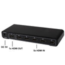 5 Ports Full HD 1080P HDMI Switch with Switch & Remote Controller, 1.3 Version (5 Ports HDMI Input, 1 Port HDMI Output)(Black)