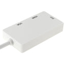 Mini DisplayPort Male to HDMI + VGA + DVI Female Adapter Converter Cable for Mac Book Pro Air, Cable Length: 17cm(White)