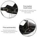Steel Cage Style Dog Basket Wire Muzzle Protective Snout Cover with Leather Strap, Size: M(Black)