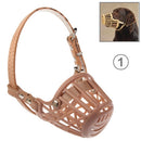 High Quality Adjustable PU Leather Basket Cage Muzzle for Pet Dog Fashion Muzzle Size