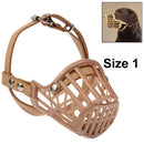 High Quality Adjustable PU Leather Basket Cage Muzzle for Pet Dog Fashion Muzzle Size