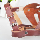 Adjustable Leather Basket Cage Muzzle for Pet Dog Fashion Muzzle, Size: L, Random Color Delivery