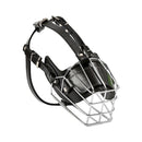 Steel Cage Style Dog Basket Wire Muzzle Protective Snout Cover with Leather Strap, Size: L