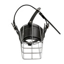 Steel Cage Style Dog Basket Wire Muzzle Protective Snout Cover with Leather Strap, Size: XL