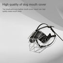 Steel Cage Style Dog Basket Wire Muzzle Protective Snout Cover with Leather Strap, Size: XL