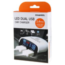 HAWEEL 3.4A Dual USB Ports LED Display QC 3.0 Quick Car Charger for Smartphone / Tablet PC, Support FCP and AFC Fast Charging Protocol(Black)