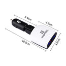 HAWEEL 3.4A Dual USB Ports LED Display QC 3.0 Quick Car Charger for Smartphone / Tablet PC, Support FCP and AFC Fast Charging Protocol(Black)