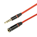 1.2m Aux Audio Cable 3.5mm Male to Female, Compatible with Phones, Tablets, Headphones, MP3 Player, Car/Home Stereo & More(Red)