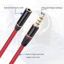 1.2m Aux Audio Cable 3.5mm Male to Female, Compatible with Phones, Tablets, Headphones, MP3 Player, Car/Home Stereo & More(Red)