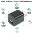 US Plug USB Charger, For iPad, iPhone, Galaxy, Huawei, Xiaomi, LG, HTC and Other Smart Phones, Rechargeable Devices(Black)